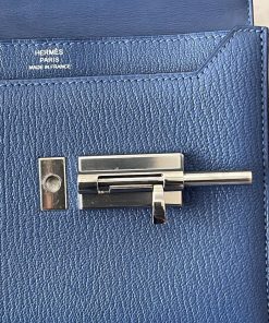 Alternative view of Hermes Mini Verrou Blue Agate Chevre